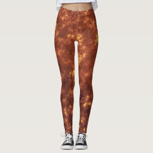 Volcanic hot lava planet surface leggings