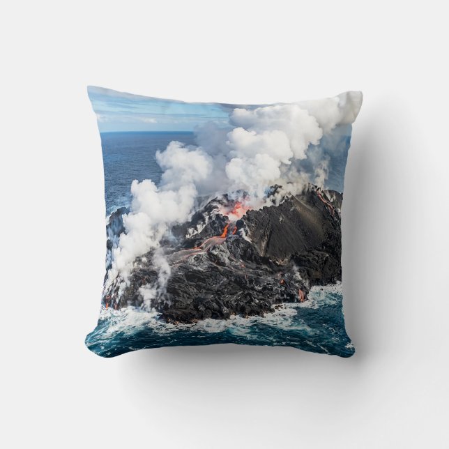 Volcanic Island Throw Pillow (Front)