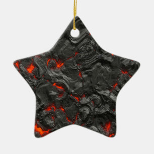 volcanic Lava background effect Ceramic Ornament