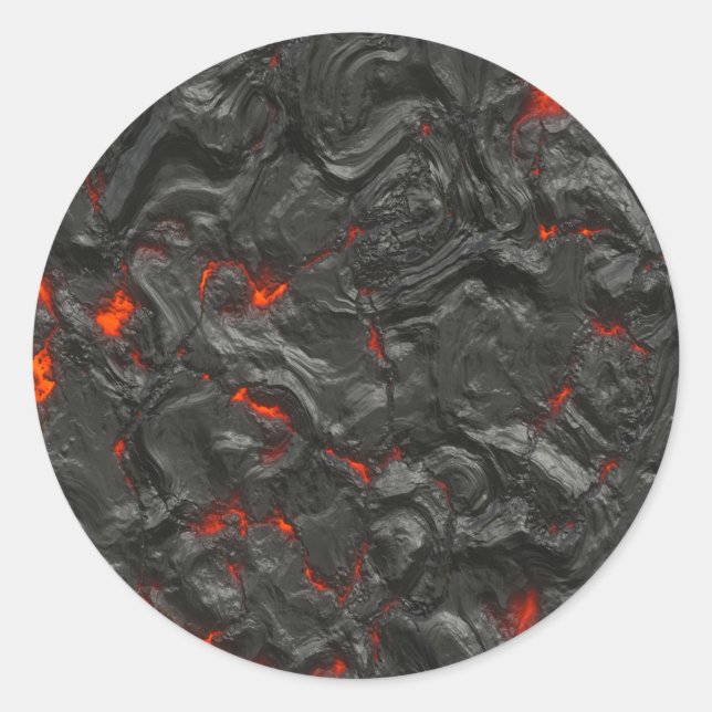 volcanic Lava background effect Classic Round Sticker (Front)