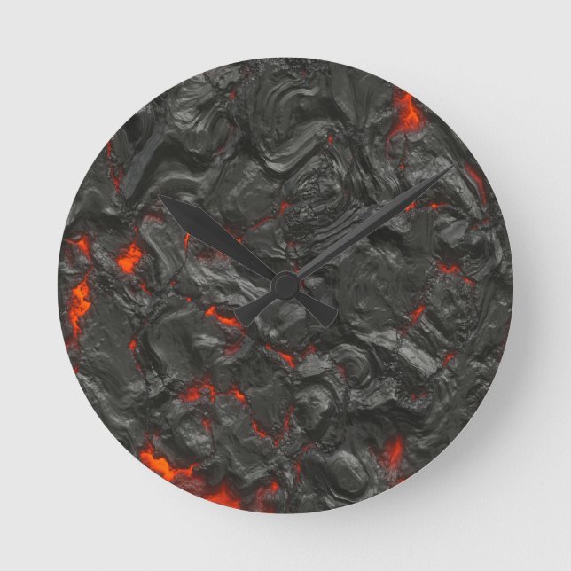 volcanic Lava background effect Round Clock (Front)
