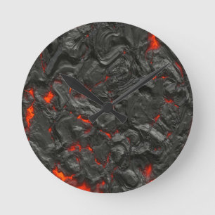 volcanic Lava background effect Round Clock