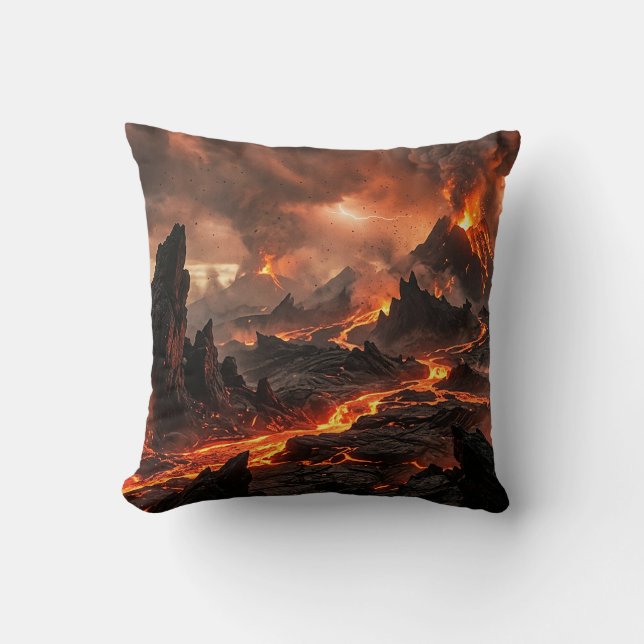 Volcanic Lava Throw Pillow (Front)