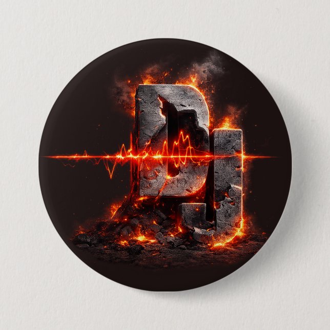 Volcanic Pulse DJ 3 Inch Round Button (Front)