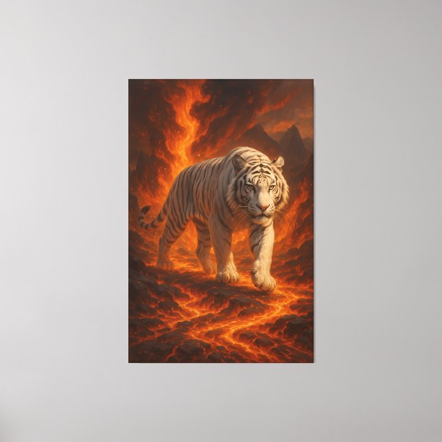  Volcanic White Tiger Premium Wall Art – Fine Art  (Front)