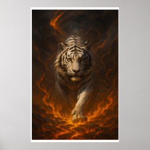 Volcanic White Tiger Premium Wall Art – Fine Art