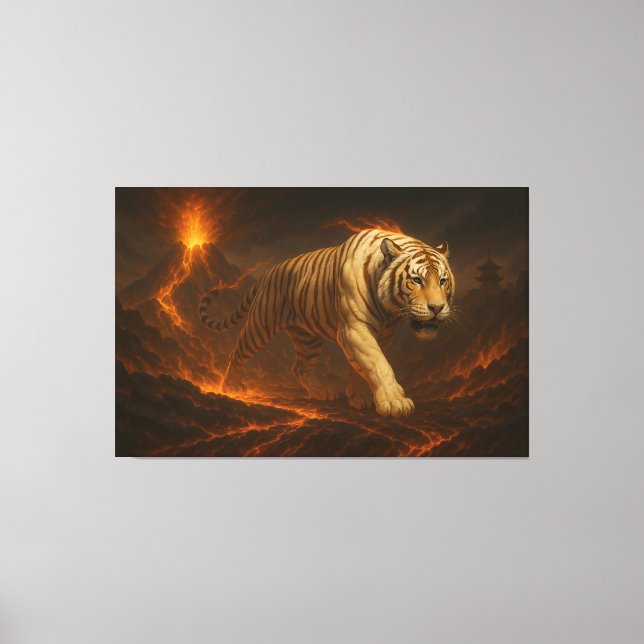 Volcanic White Tiger Premium Wall Art – Fine Art  (Front)