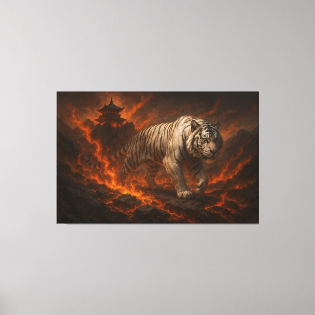 Volcanic White Tiger Premium Wall Art – Fine Art (Front)