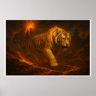 Volcanic White Tiger Premium Wall Art – Fine Art