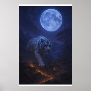 Volcanic White Tiger Premium Wall Art – Fine Art