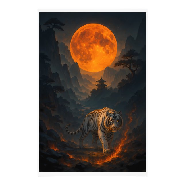 Volcanic White Tiger Premium Wall Art – Fine Art (Front)