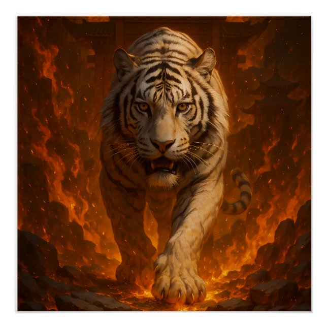 Volcanic White Tiger Premium Wall Art – Fine Art C (Front)