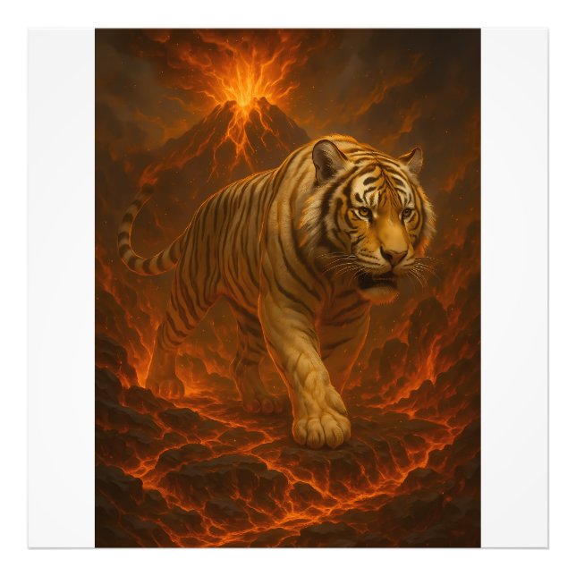 Volcanic White Tiger Premium Wall Art – Fine Art C (Front)
