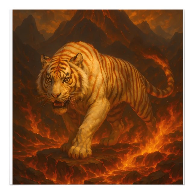 Volcanic White Tiger Premium Wall Art – Fine Art C (Front)
