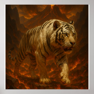 Volcanic White Tiger Premium Wall Art – Fine Art C
