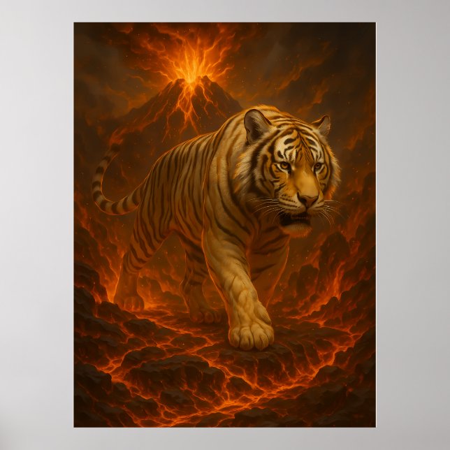 Volcanic White Tiger Premium Wall Art – Fine Art C (Front)