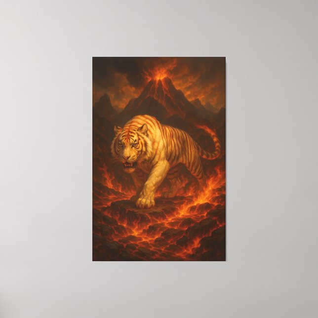 Volcanic White Tiger Premium Wall Art – Fine Art C (Front)