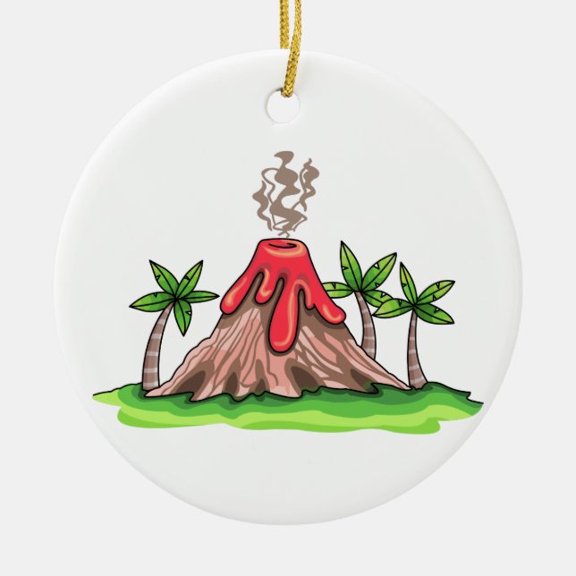 Volcano Ceramic Ornament (Front)