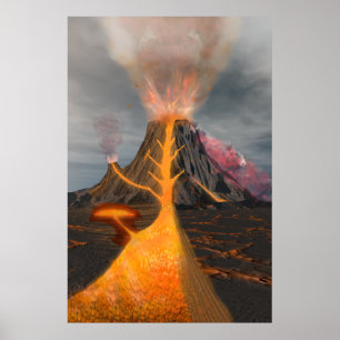 Volcano cross section poster