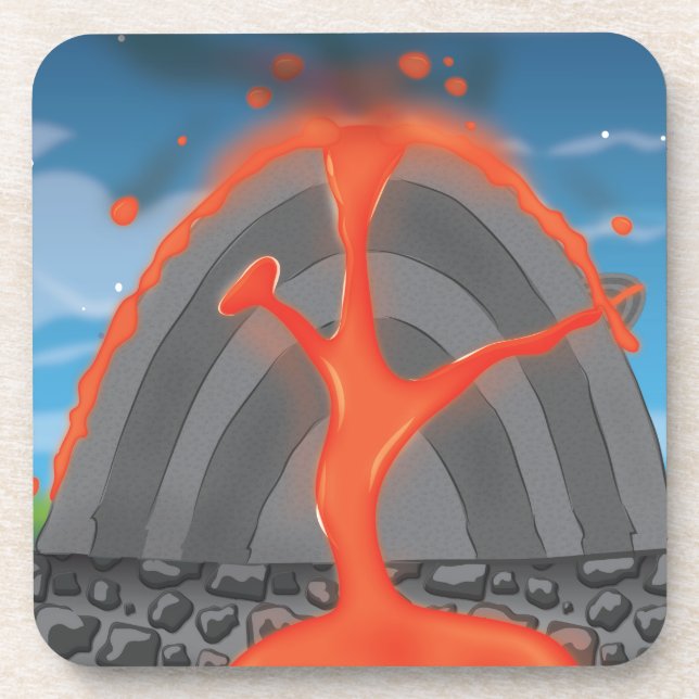 Volcano Diagram Coaster (Front)