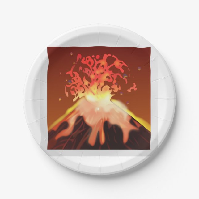 Volcano - Emoji Paper Plate (Front)