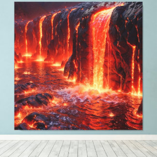 volcano erupting canvas print