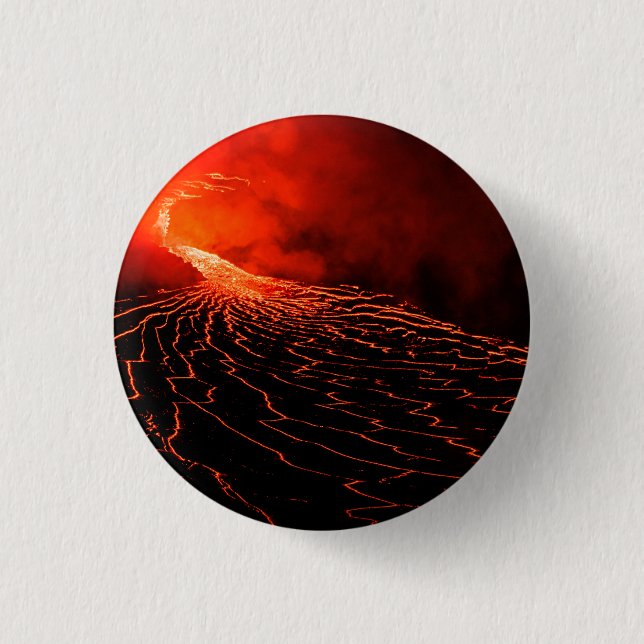 volcano eruption 1 inch round button (Front)