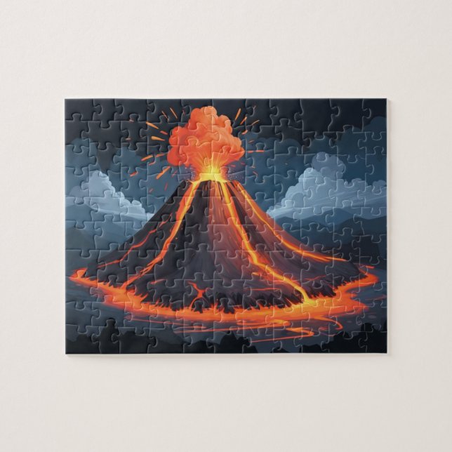 Volcano Eruption Kids Jigsaw Puzzle (Horizontal)