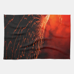 volcano eruption kitchen towel