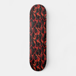 Volcano Eruption   Rock and Lava Repeating Pattern Skateboard
