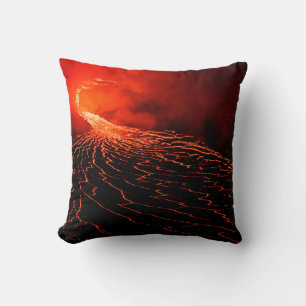 volcano eruption throw pillow