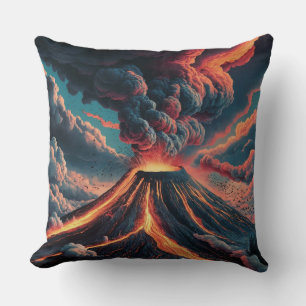 Volcano Eruption Throw Pillow
