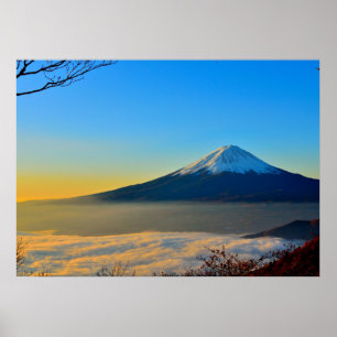 Volcano Fuji landscape Poster