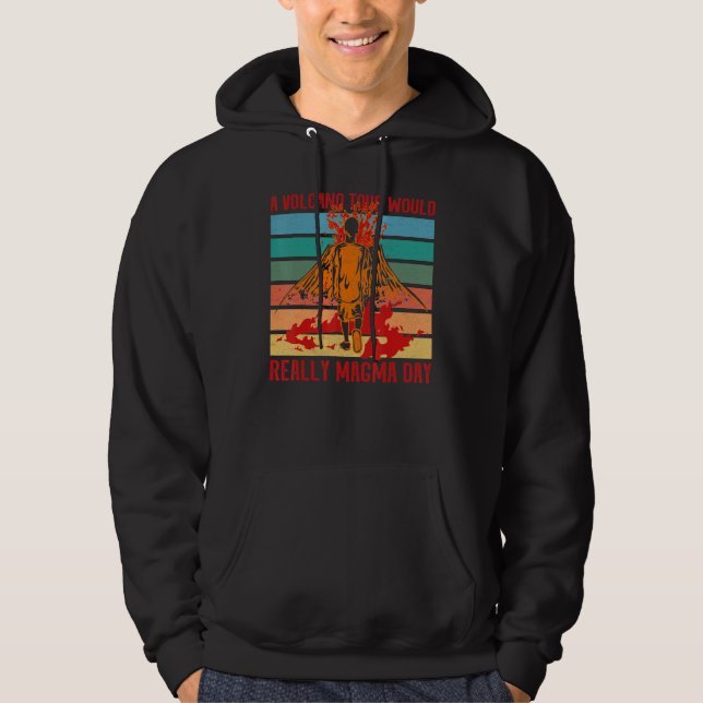 volcano geology volcanology geologist volcanologis hoodie (Front)