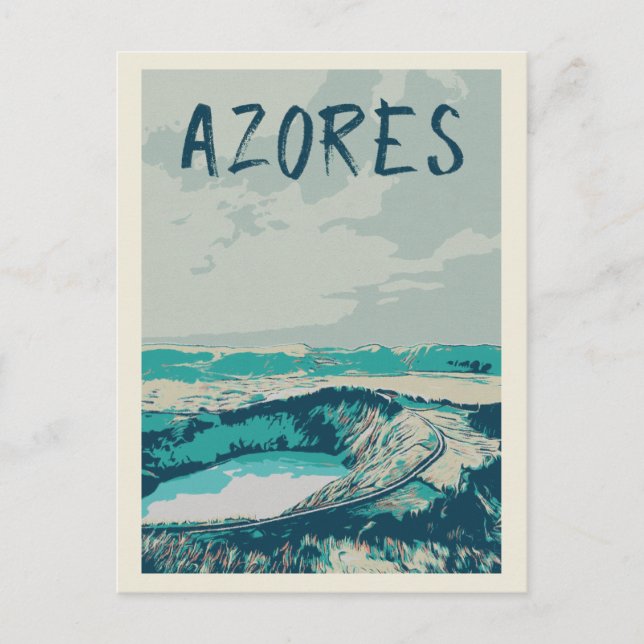 Volcano Lagoon in Azores Islands, Atlantic Ocean P Postcard (Front)