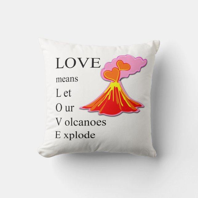Volcano LOVE Throw Pillow (Front)