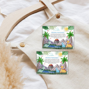 Volcano Mountain Forest Dino Books For Baby Shower Enclosure Card