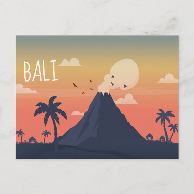 Volcano Mountain Scene Designer Postcard (Front)