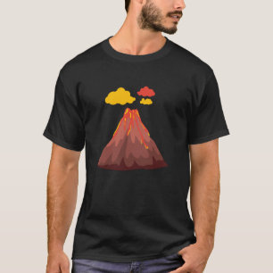 Volcano Mountain Volcanic Eruption Magma Dinosaur T-Shirt