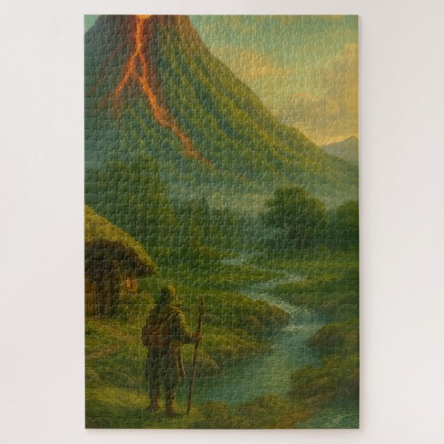 Volcano of Ashspire – From the World of Skarnveil Jigsaw Puzzle (Vertical)