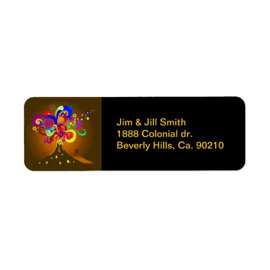 Volcano Oozing Of Colour Return Address Label