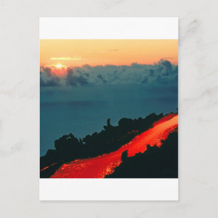 Volcano Reunion Island Lava Flow 1975 Postcard