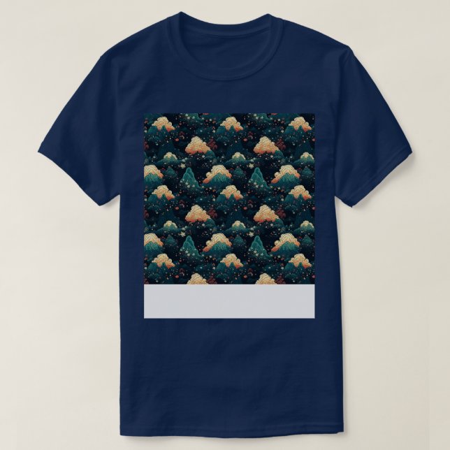 Volcano Seamless Pattern Mountain Fire Lava Magma  T-Shirt (Design Front)