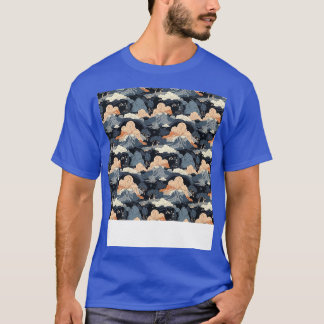 Volcano Seamless Pattern Mountain Fire Lava Magma  T-Shirt