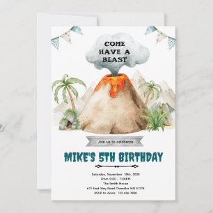Volcano theme party Invitation