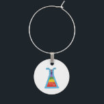 Volcano Vial Wine Charm<br><div class="desc">A funky rainbow vial design placed on a wine charm.</div>
