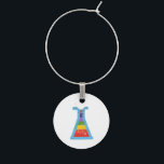 Volcano Vial Wine Charm<br><div class="desc">A funky rainbow vial design placed on a wine charm.</div>