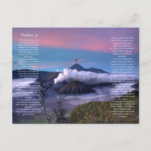 Volcanoes Down Below Psalms chapter 91 Postcard (Front)