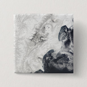 Volcanoes in central Kamchatka Peninsula 2 Inch Square Button