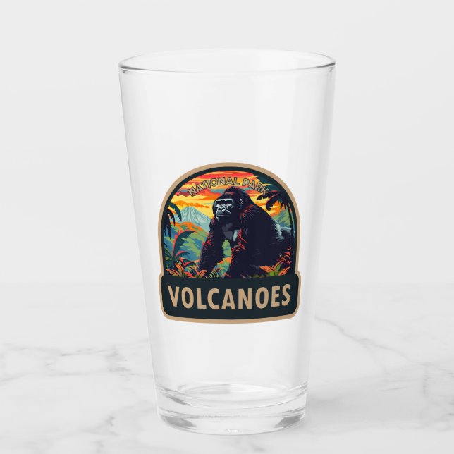 Volcanoes National Park Mountain Gorilla Travel Glass (Front)
